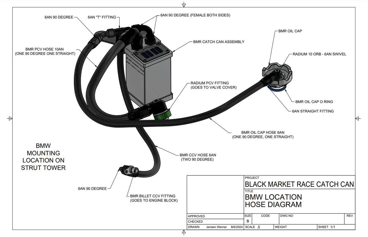 Black Market Race Gen 2 B58 Catch Can Kit (A90/A91 Supra and BMW G-Chassis) - view 8